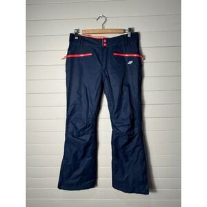 4F Womens Navy Blue Neon Orange Ski Snowboard Pants T4Z16-SPDN00 Size Small NWOT
